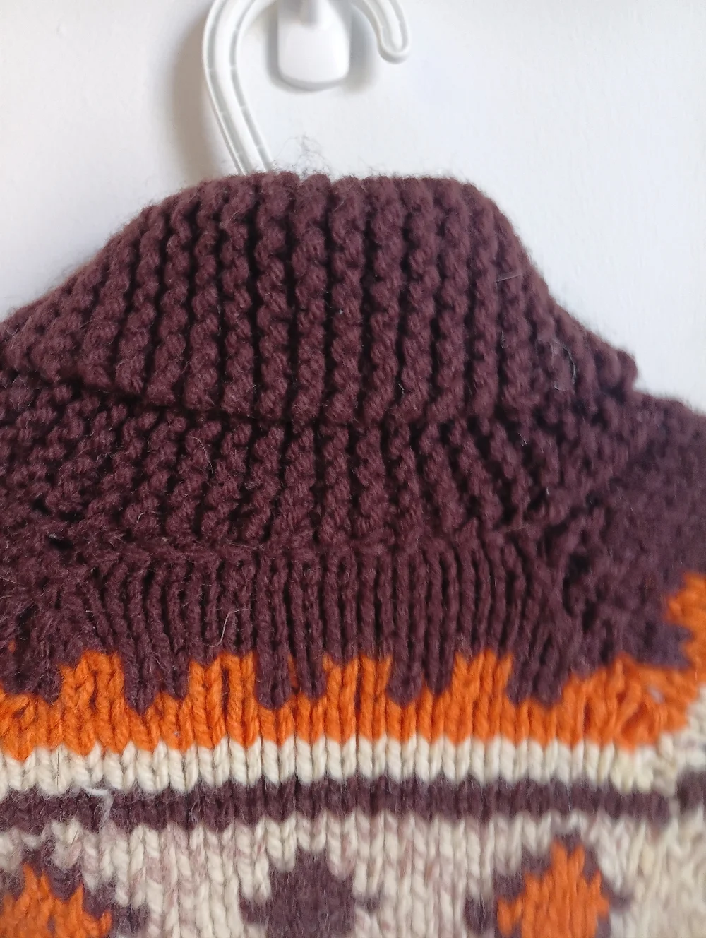 Vintage 50's 60's Handmade Cowichan Style Curling Sweater Small Boho Cottagecore - Picture 17 of 17